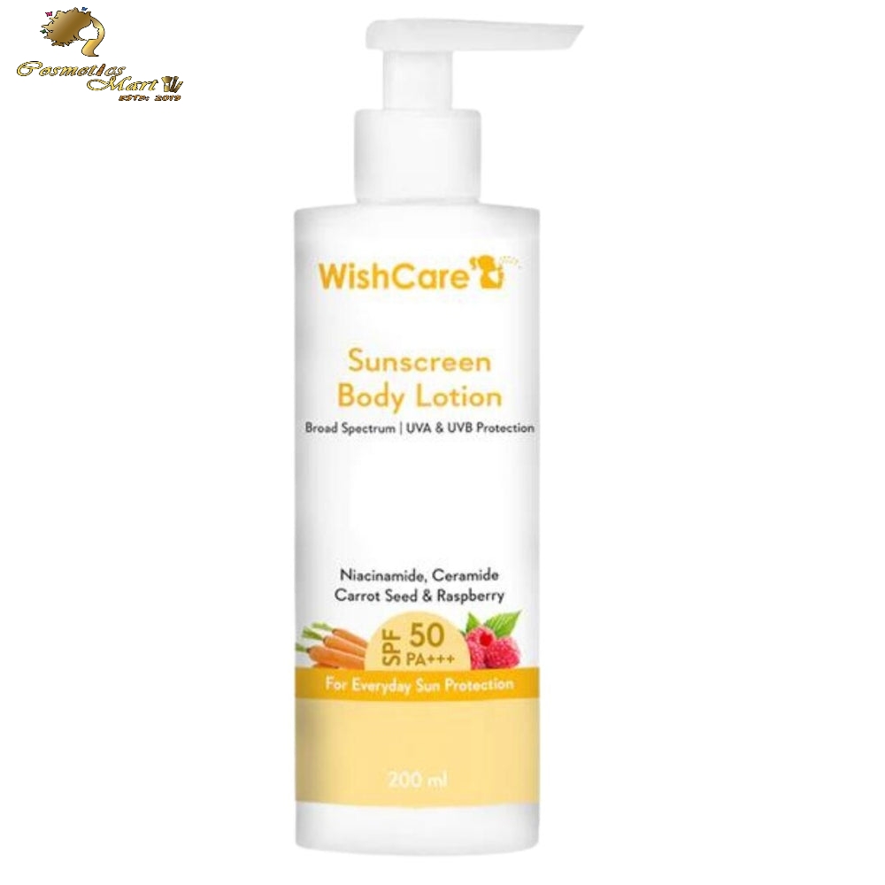 Wishcare SPF 50 Sunscreen Body Lotion PA+++ | 200ml Prevents Body Tan with High UVA UVB Protection