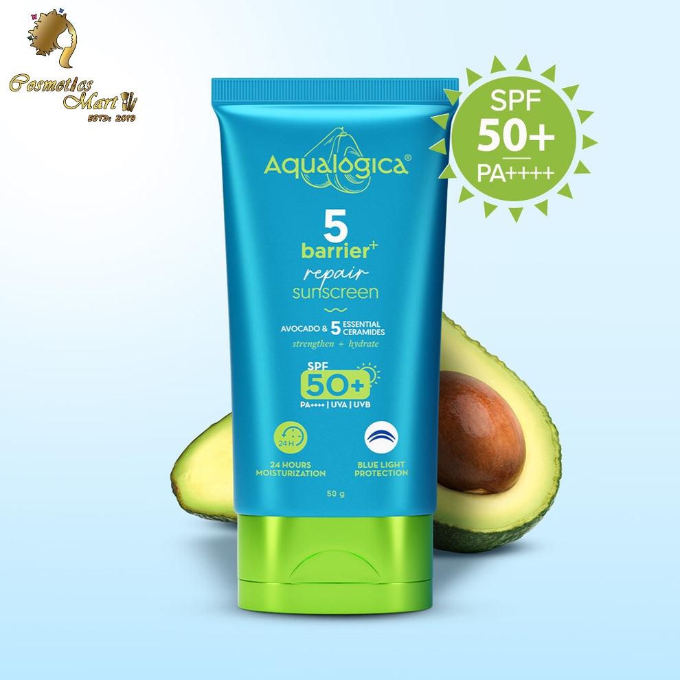 Aqualogica Barrier+ Repair Sunscreen 50g Strengthens Skin Barrier | SPF 50+ PA++++ Protection | Super Light & Moisturizing