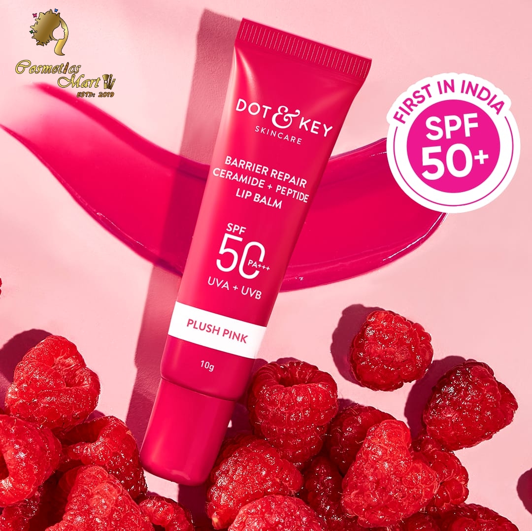 Dot & Key Ceramide + Peptide Lip Balm SPF 50+ PA+++ (Tinted)-10gm Shade-Plush Pink