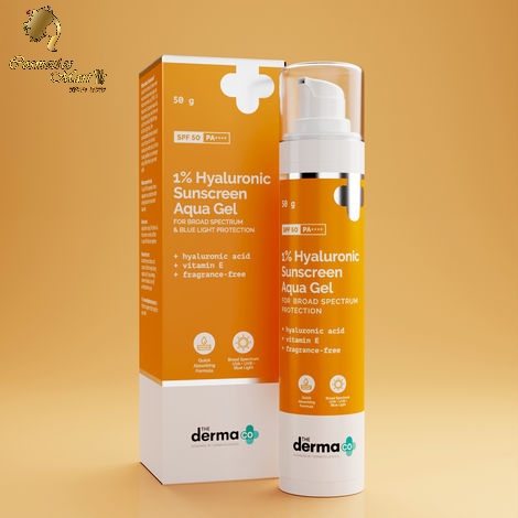 The Derma Co. 1% Hyaluronic Sunscreen Aqua Gel with SPF 50 & PA++++ for Broad Spectrum & Blue Light Protection 50 gm