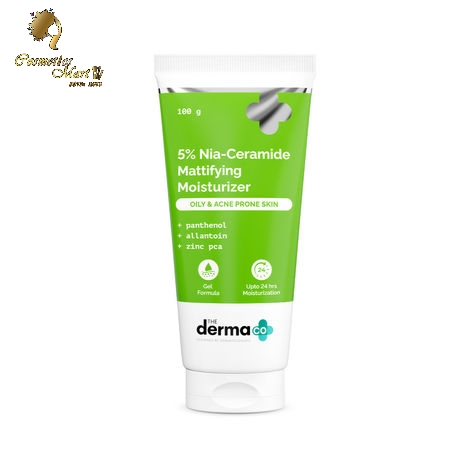 The Derma Co.5% Nia-Ceramide Mattifying Moisturizerl 5% Niacinamide, 2% Ceramide 124 hrs. Moisturel Oil-Free IPanthenol, Allantoin & Zinc PCA I Oily, Acne Skin-100 gm