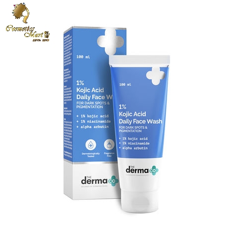 The Derma Co 1% Kojic Acid Face Wash | With Niacinamide & Alpha Arbutin I Reduces Dark Spots, Pigmentation & Blemishes I Cleanses & Brightens Skin I Non-Drying Formula | For All Skin Types I 100 ml